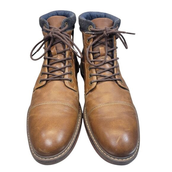 PARKER AND‎ SKY Men's Brown Lace Up Boots With Buckle Demim Lined Size 10 US - Picture 10 of 13